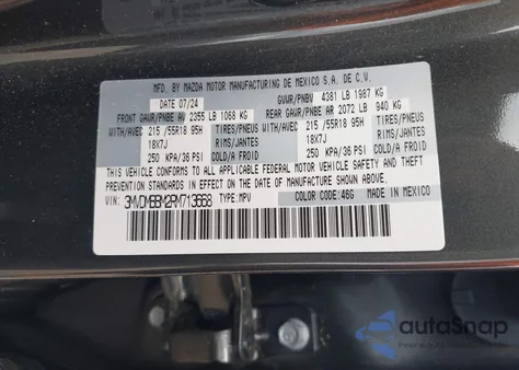 2024 Mazda Cx-30 2.5 S Select Sport из США, поврежденный, VIN 3MVDMBBM2RM713668